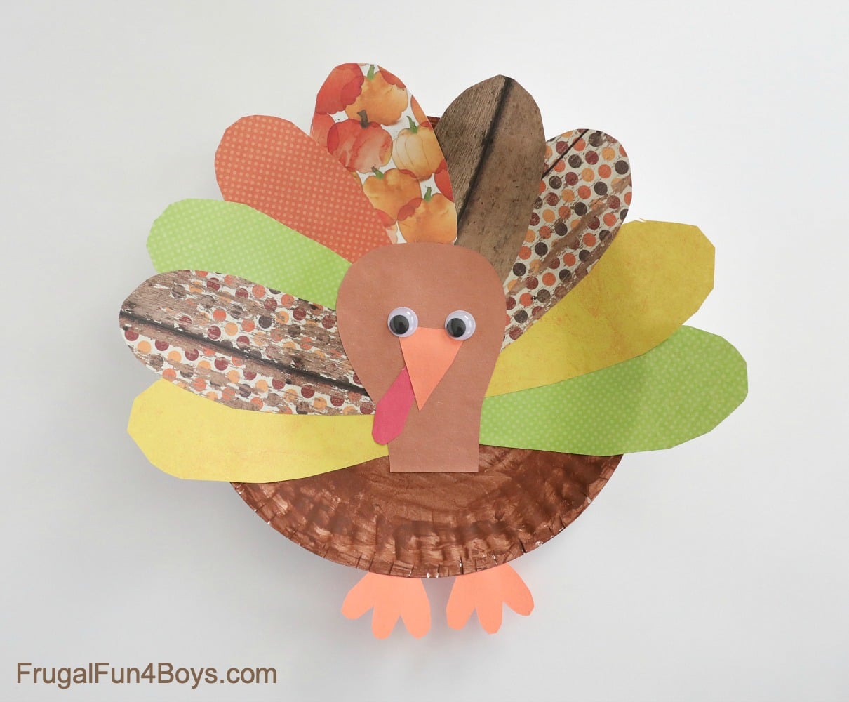 paper plate turkey craft for kids - frugal fun for boys and girls
